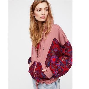 Free People Magpie Oversize Lacey Jacket in Rose Size S